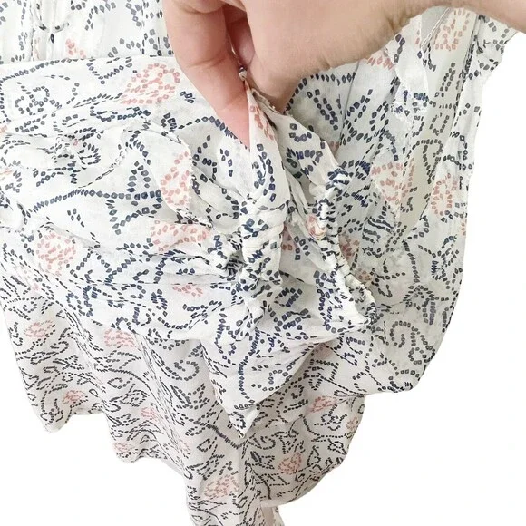 Ulla Johnson New Dunia Silk Blouse Women’s Size 0 Cold Shoulder Floral Ruffle